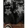 image:imageRoseSeek Womens Star Graphic Letter Print Tee Tops Casual Crewneck Short Sleeve T ShirtStar Print Black