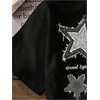 image:imageRoseSeek Womens Star Graphic Letter Print Tee Tops Casual Crewneck Short Sleeve T ShirtStar Print Black
