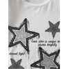 image:imageRoseSeek Womens Star Graphic Letter Print Tee Tops Casual Crewneck Short Sleeve T ShirtStar White