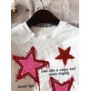 image:imageRoseSeek Womens Star Graphic Letter Print Tee Tops Casual Crewneck Short Sleeve T ShirtStar White Red
