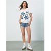 image:imageRoseSeek Womens Star Graphic Letter Print Tee Tops Casual Crewneck Short Sleeve T ShirtWhite