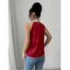 image:imageRoseSeek Womens Summer Halter Tops Beaded Sleeveless Blouses Casual Dressy Elegant Work Blouse ShirtsDark Red