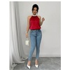 image:imageRoseSeek Womens Summer Halter Tops Beaded Sleeveless Blouses Casual Dressy Elegant Work Blouse ShirtsRed