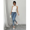 image:imageRoseSeek Womens Summer Halter Tops Beaded Sleeveless Blouses Casual Dressy Elegant Work Blouse ShirtsWhite
