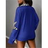 image:imageRoseSeek Womens Y2K Striped Long Sleeve Golf Shirts Star Letter Print Loose Fit Shirt StreetwearBlue