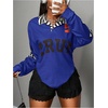 image:imageRoseSeek Womens Y2K Striped Long Sleeve Golf Shirts Star Letter Print Loose Fit Shirt StreetwearBlue