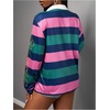 image:imageRoseSeek Womens Y2K Striped Long Sleeve Golf Shirts Star Letter Print Loose Fit Shirt StreetwearMulticolor Striped