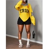 image:imageRoseSeek Womens Y2K Striped Long Sleeve Golf Shirts Star Letter Print Loose Fit Shirt StreetwearMustard Yellow