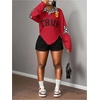 image:imageRoseSeek Womens Y2K Striped Long Sleeve Golf Shirts Star Letter Print Loose Fit Shirt StreetwearRed