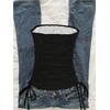 image:imageRoseSeek Womens Y2k Gothic Strapless Tube Tops Grunge 2000s Sleeveless Bandeau Drawstring Side Going Out TopsMulticolored Black