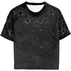 image:imageRoseSeek Mens Glitter Star Rhinestone Print T Shirt Short Sleeve Crew Neck Graphic Tees Y2K TopsBlack