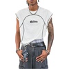 image:imageRoseSeek Mens Number Graphic Short Cap Sleeve Tank Tops Summer Crew Neck Baggy Workout Muscle TShirtsWhite Black