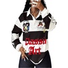 image:imageRoseSeek Womens Color Block Graphic Jersey Shirt Long Sleeve Collared Golf T Shirts Y2K Tops StreetwearBlack and White