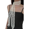 image:imageRoseSeek Womens Lace Sheer Mesh Waist Scarves Lightweight Thin Skinny Scarfs Shawl Fashion AccessoriesWhite