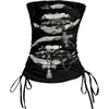 image:imageRoseSeek Womens Y2k Gothic Strapless Tube Tops Grunge 2000s Sleeveless Bandeau Drawstring Side Going Out TopsMulticolored Black
