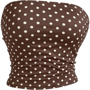 image:imageRoseSeek Womens Graphic Tube Top Letter Fruit Strapless Bandeau Y2K Going Out Summer Crop Tops StreetwearBrown