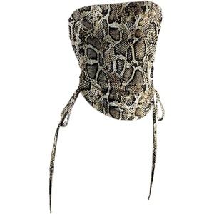 image:imageRoseSeek Womens Y2k Gothic Strapless Tube Tops Grunge 2000s Sleeveless Bandeau Drawstring Side Going Out TopsMulticolor Snake