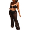 image:imageWomens Plus Size Beach Pants Sheer Mesh Swimsuit Coverup High Waisted Bikini Cover Up BottomsBlack