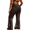 image:imageWomens Plus Size Beach Pants Sheer Mesh Swimsuit Coverup High Waisted Bikini Cover Up BottomsBlack