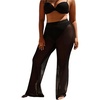 image:imageWomens Plus Size Beach Pants Sheer Mesh Swimsuit Coverup High Waisted Bikini Cover Up BottomsBlack